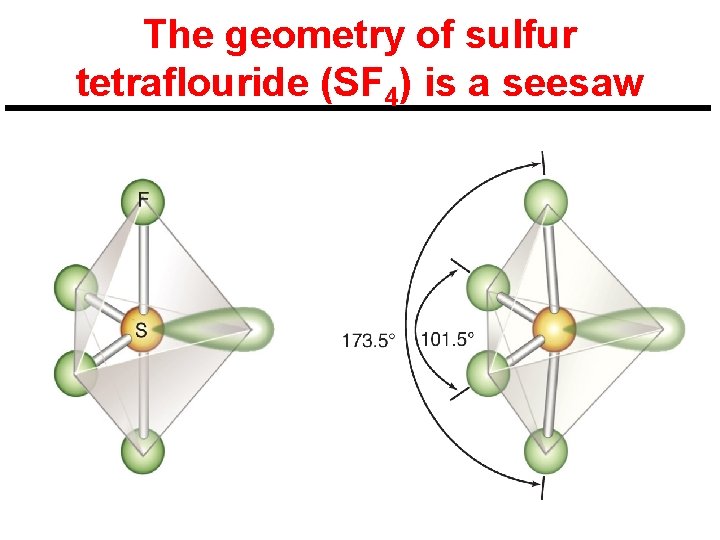 The geometry of sulfur tetraflouride (SF 4) is a seesaw 
