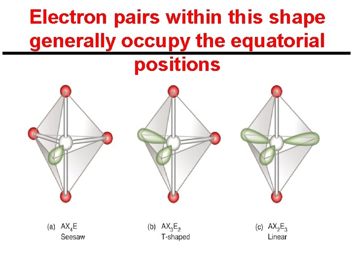 Electron pairs within this shape generally occupy the equatorial positions 