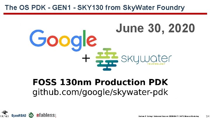 The OS PDK - GEN 1 - SKY 130 from Sky. Water Foundry June The OS PDK - GEN 1 - SKY 130 from Sky. Water Foundry June
