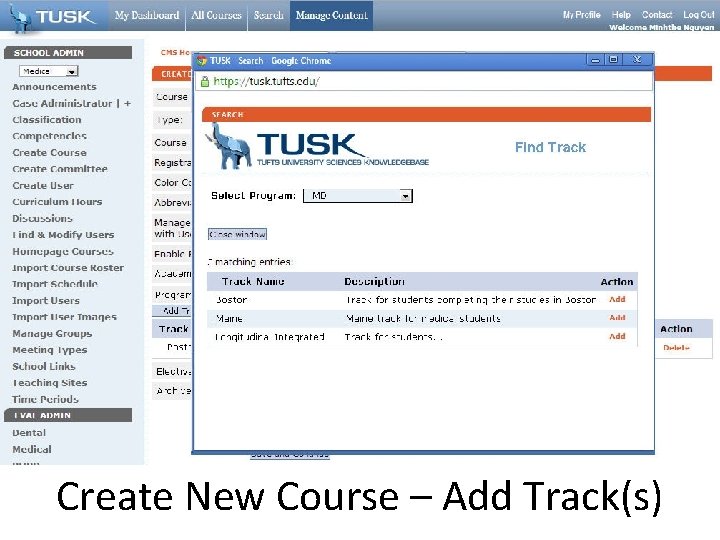 Create New Course – Add Track(s) 