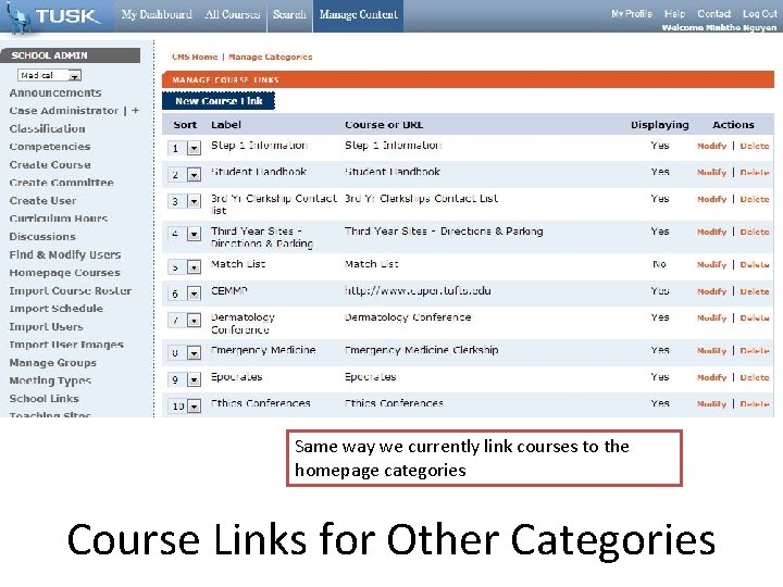 Same way we currently link courses to the homepage categories Course Links for Other