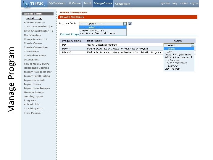 Manage Program 
