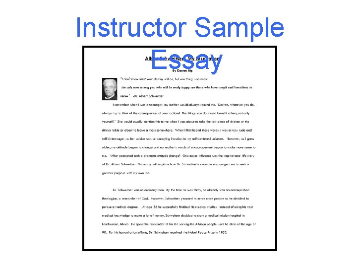 Instructor Sample Essay 