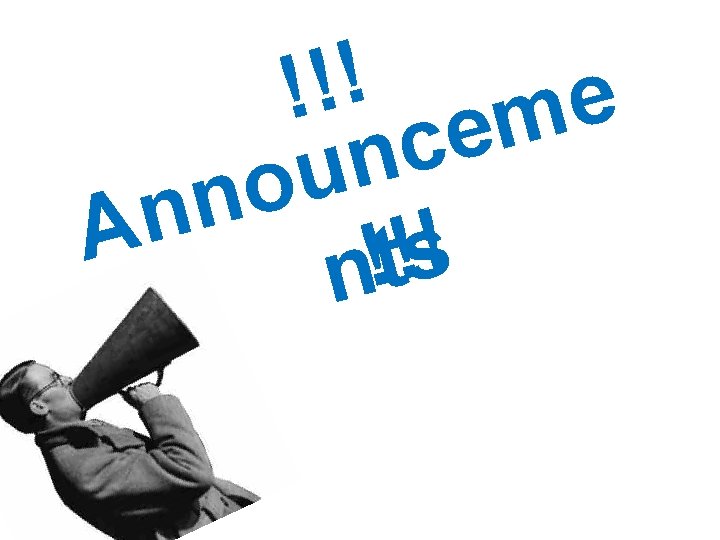 ! ! ! e m e c n u o n n A !