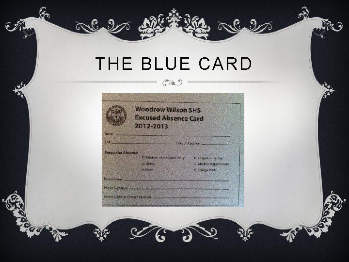 THE BLUE CARD 