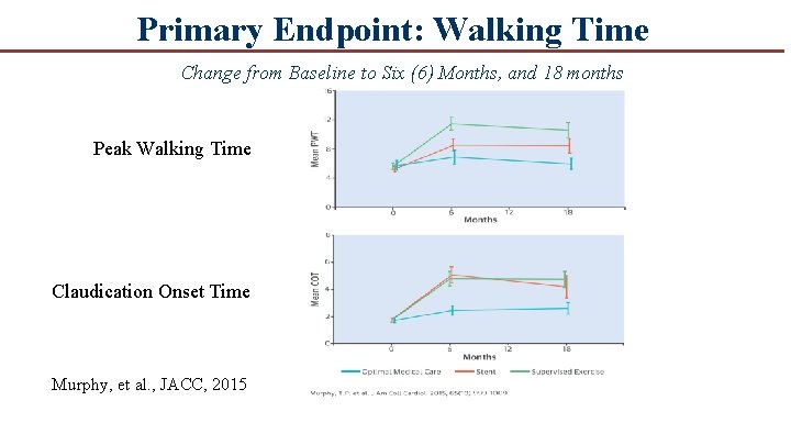 Primary Endpoint: Walking Time Change from Baseline to Six (6) Months, and 18 months