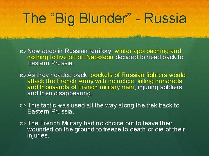 The “Big Blunder” - Russia Now deep in Russian territory, winter approaching and nothing