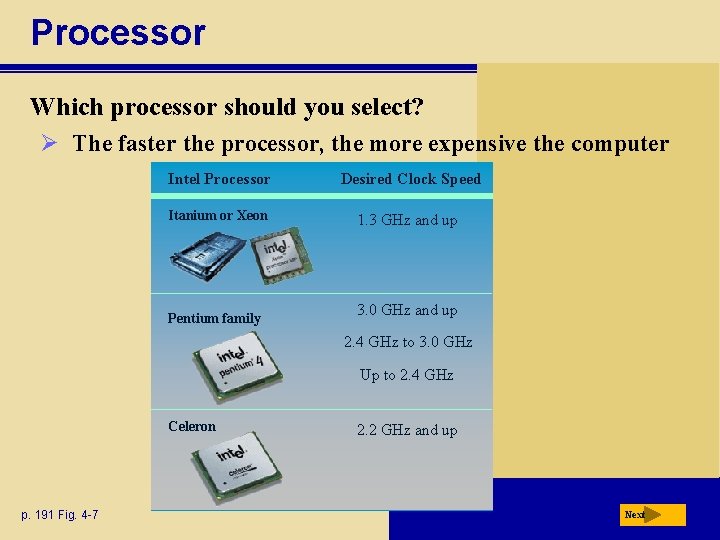 Processor Which processor should you select? Ø The faster the processor, the more expensive