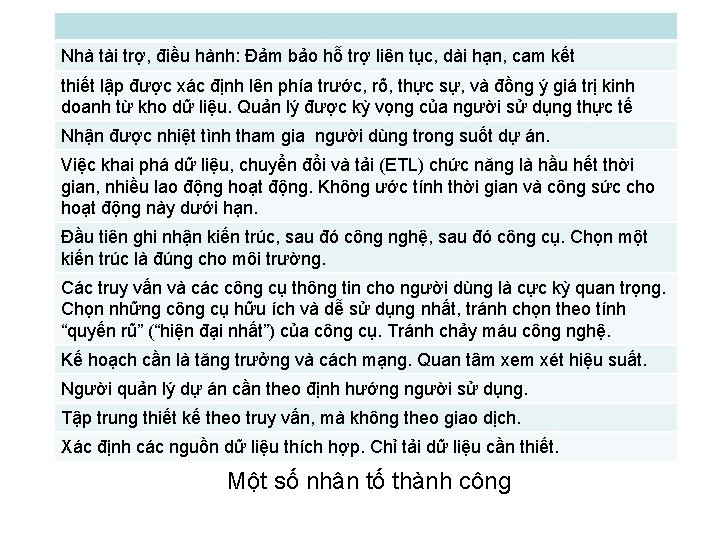 Nhà tài trợ, điều hành: Đảm bảo hỗ trợ liên tục, dài hạn, cam