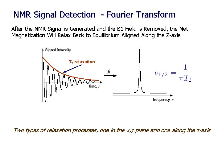 NMR Signal Detection - Fourier Transform After the NMR Signal is Generated and the