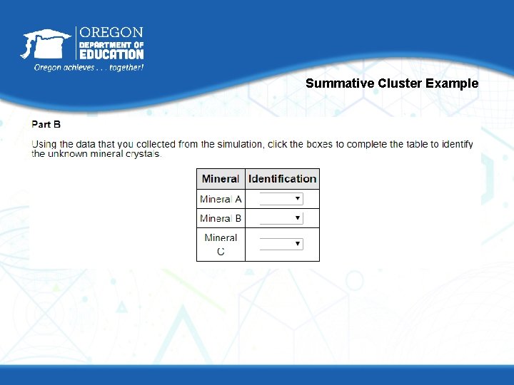 Summative Cluster Example 