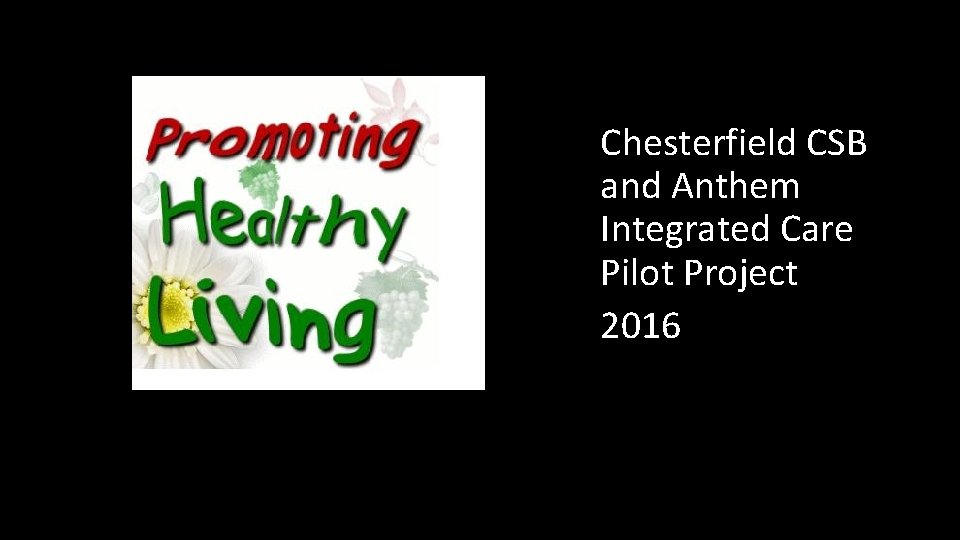 Chesterfield CSB and Anthem Integrated Care Pilot Project 2016 
