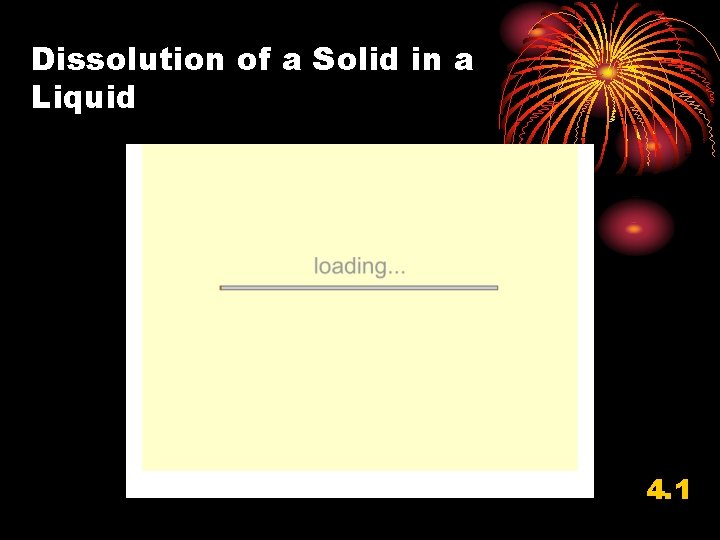 Dissolution of a Solid in a Liquid 4. 1 