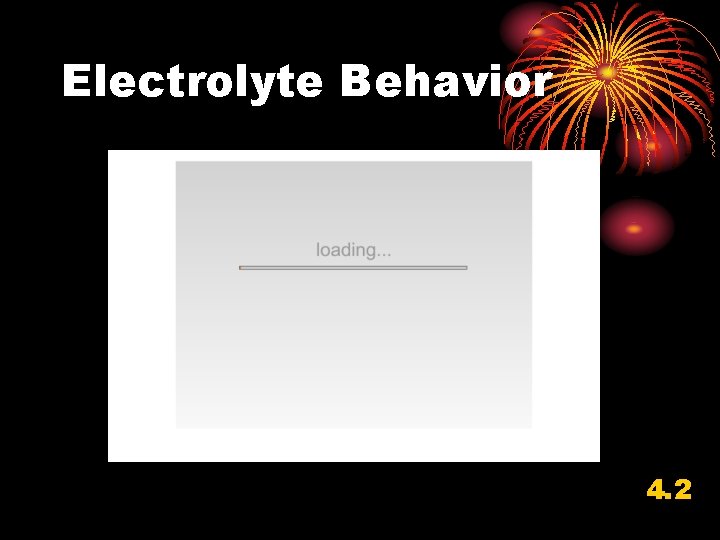 Electrolyte Behavior 4. 2 