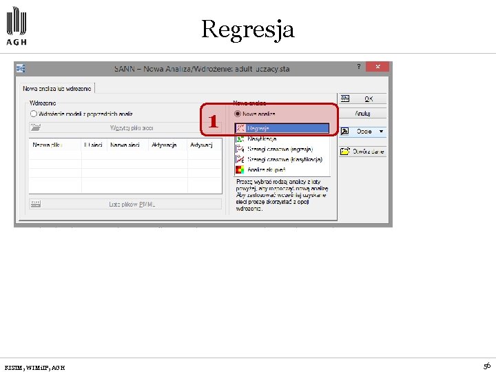 Regresja 1 KISIM, WIMi. IP, AGH 56 