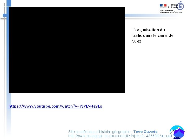 L’organisation du trafic dans le canal de Suez https: //www. youtube. com/watch? v=YJPI 74