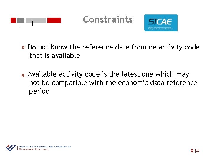 Constraints « Do not Know the reference date from de activity code that is