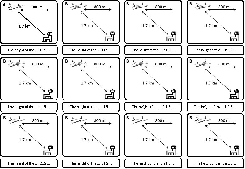 B 800 m 1. 7 km The height of the … is 1. 5