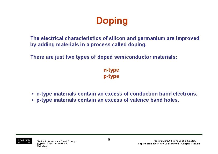 Doping The electrical characteristics of silicon and germanium are improved by adding materials in