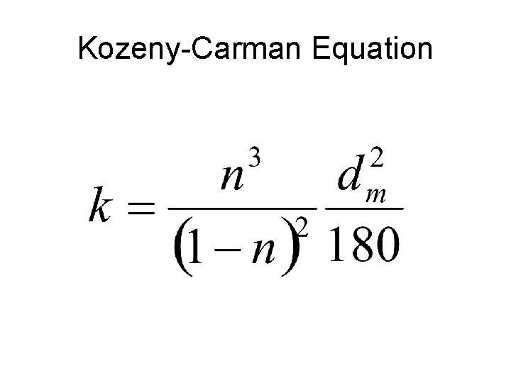Kozeny-Carman Equation 