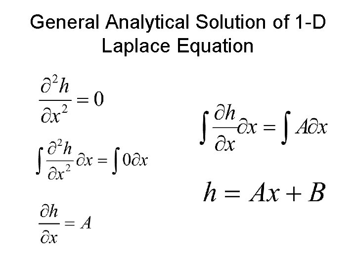 General Analytical Solution of 1 -D Laplace Equation 