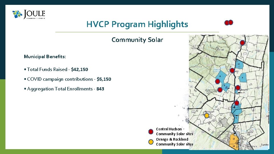 HVCP Program Highlights Community Solar Municipal Benefits: • Total Funds Raised - $42, 150