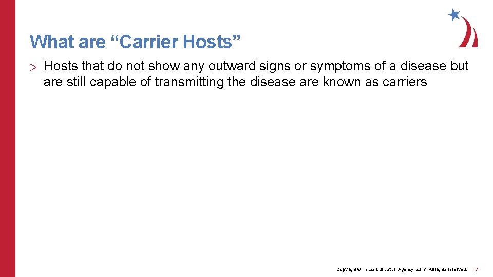 What are “Carrier Hosts” > Hosts that do not show any outward signs or