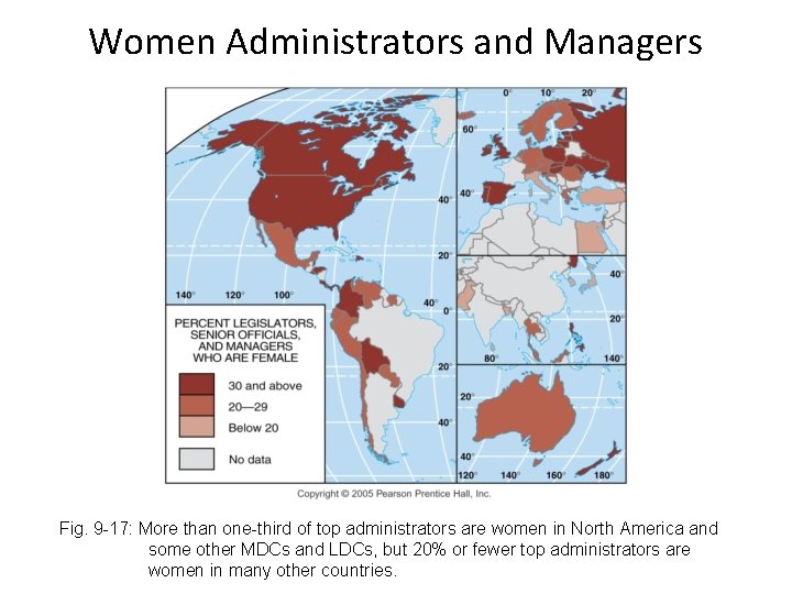 Women Administrators and Managers Fig. 9 -17: More than one-third of top administrators are