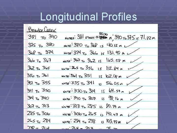 Longitudinal Profiles 