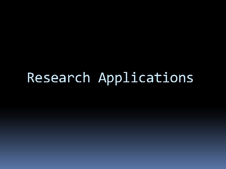 Research Applications Research Applications