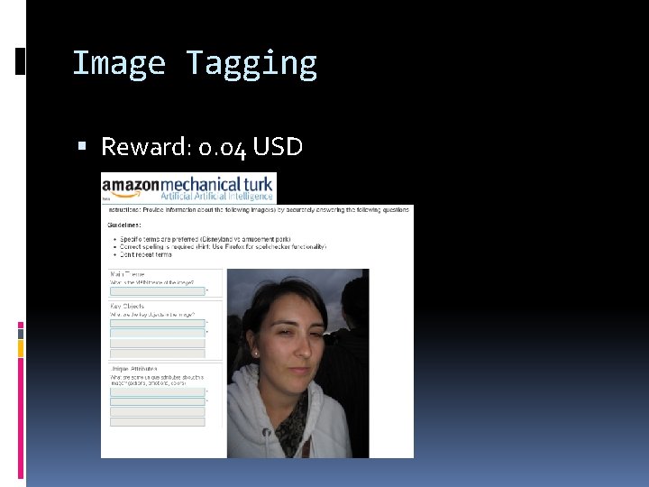 Image Tagging Reward: 0. 04 USD Image Tagging Reward: 0. 04 USD