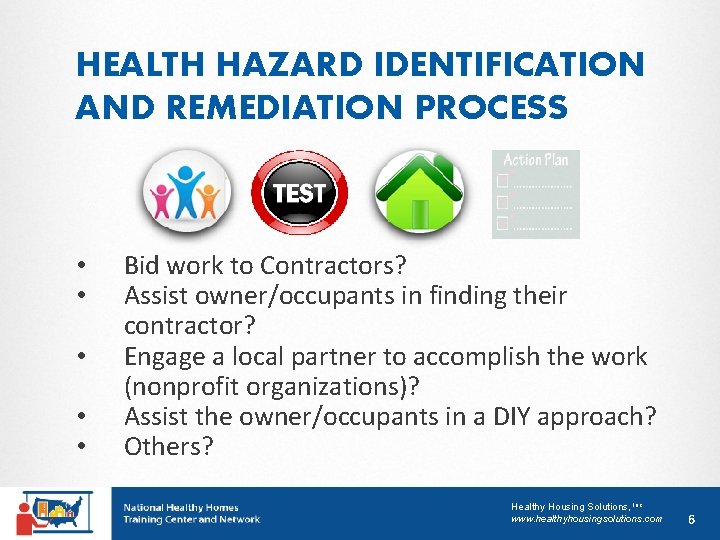 HEALTH HAZARD IDENTIFICATION AND REMEDIATION PROCESS • • • Bid work to Contractors? Assist