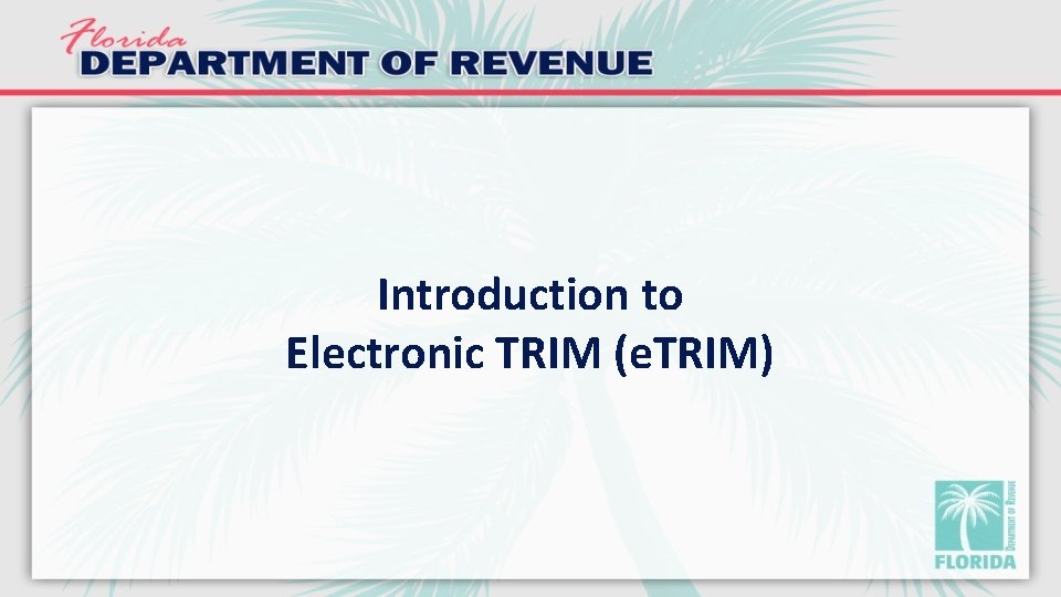 Introduction to Electronic TRIM (e. TRIM) 