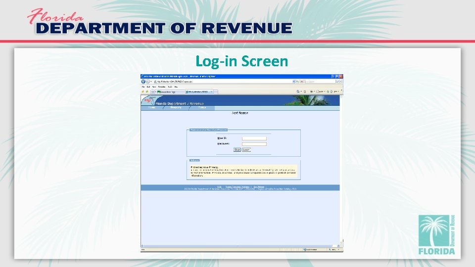 Log-in Screen 