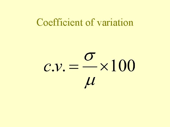 Coefficient of variation 