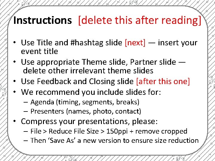 Instructions Delete This After Reading Use Title And