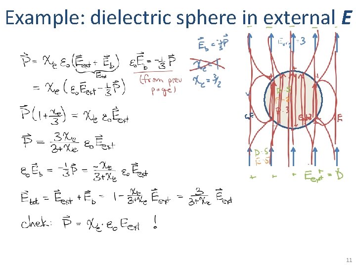 Example: dielectric sphere in external E 11 