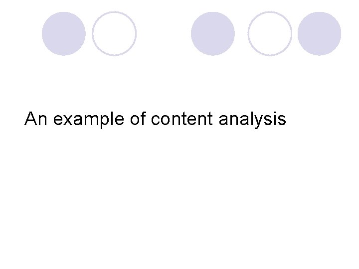 An example of content analysis 