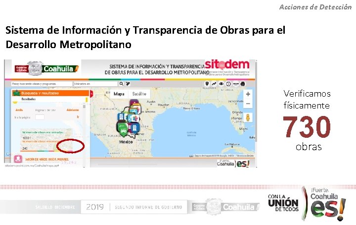 Acciones de Detección Sistema de Información y Transparencia de Obras para el Desarrollo Metropolitano