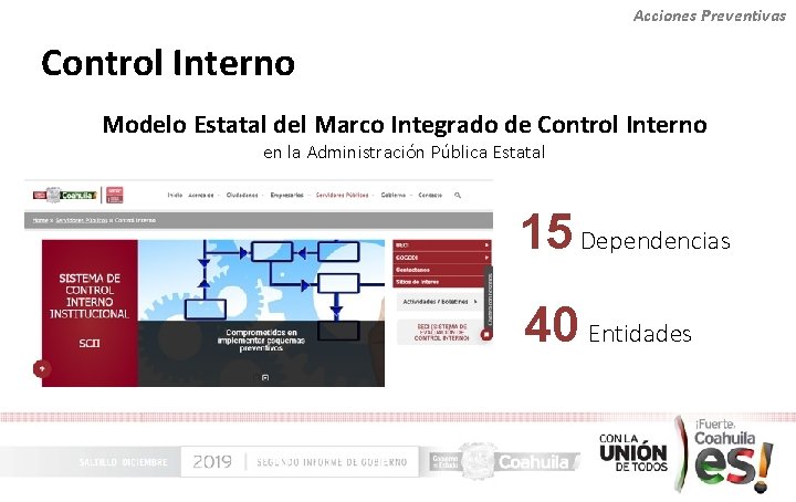 Acciones Preventivas Control Interno Modelo Estatal del Marco Integrado de Control Interno en la