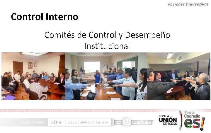 Acciones Preventivas Control Interno Comités de Control y Desempeño Institucional 