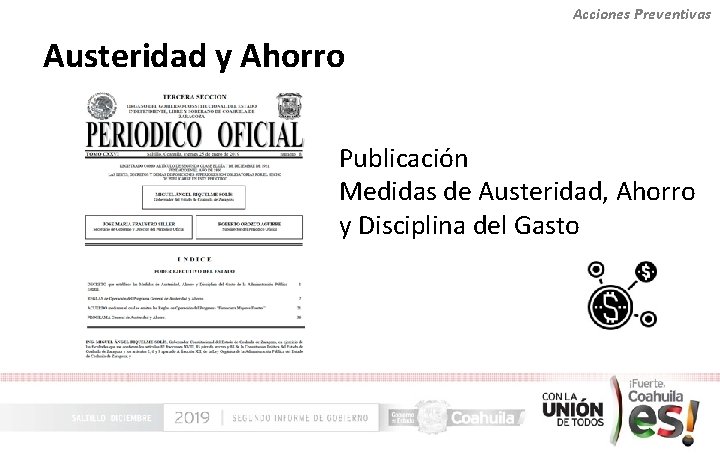 Acciones Preventivas Austeridad y Ahorro Publicación Medidas de Austeridad, Ahorro y Disciplina del Gasto