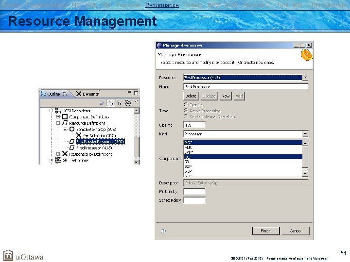 Basics Transformations UC GRL RM Traversal Performance Testing BPM AOM Reverse E. Tool MM