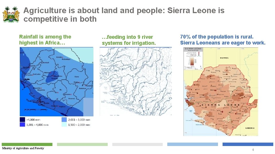 Agriculture is about land people: Sierra Leone is competitive in both Rainfall is among