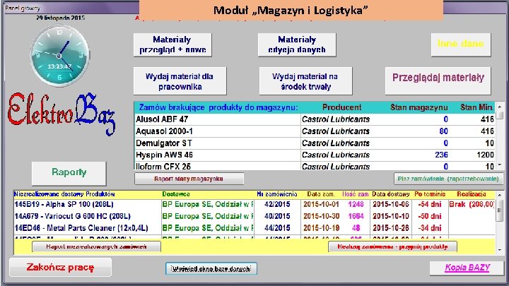 Moduł „Magazyn i Logistyka” 