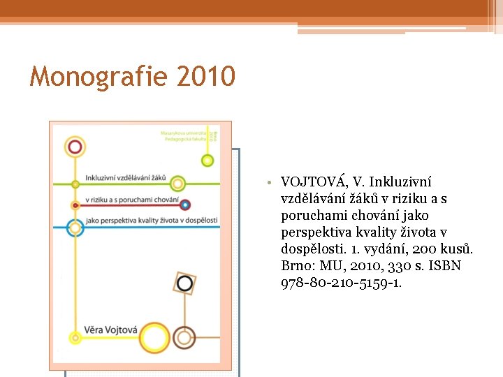 Monografie 2010 • VOJTOVÁ, V. Inkluzivní vzdělávání žáků v riziku a s poruchami chování