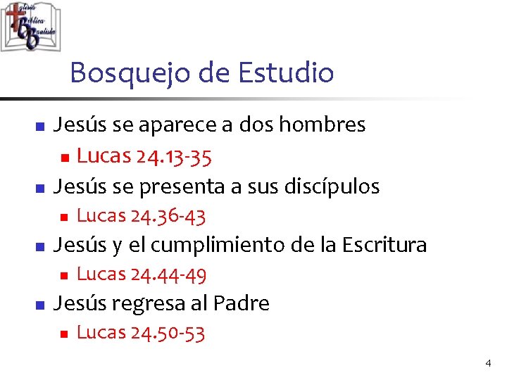 Bosquejo de Estudio n n Jesús se aparece a dos hombres n Lucas 24.