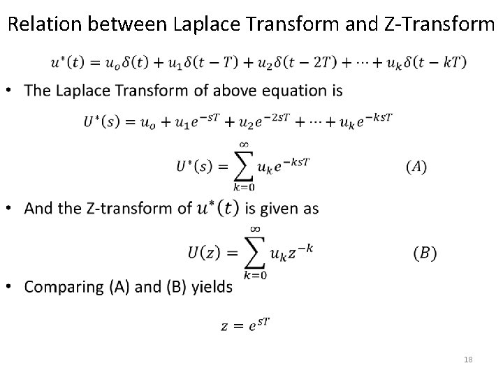 Relation between Laplace Transform and Z-Transform • 18 