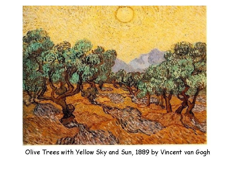Olive Trees with Yellow Sky and Sun, 1889 by Vincent van Gogh 
