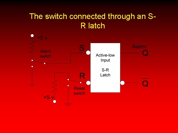 The switch connected through an SR latch 